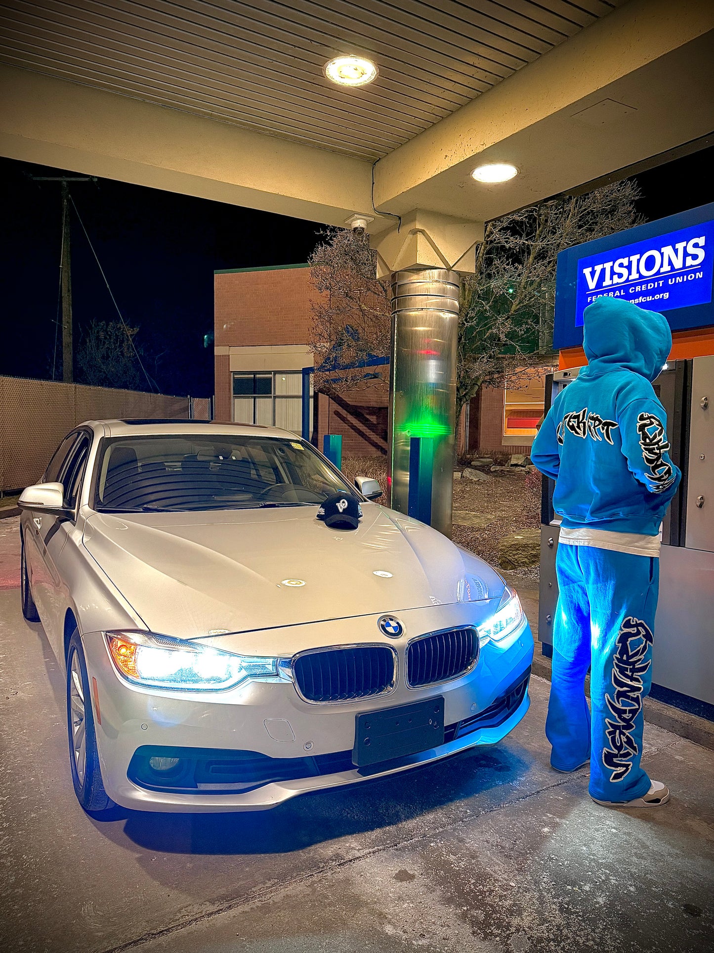 SKY BLUE “PATCHWORK” SWEATSUIT