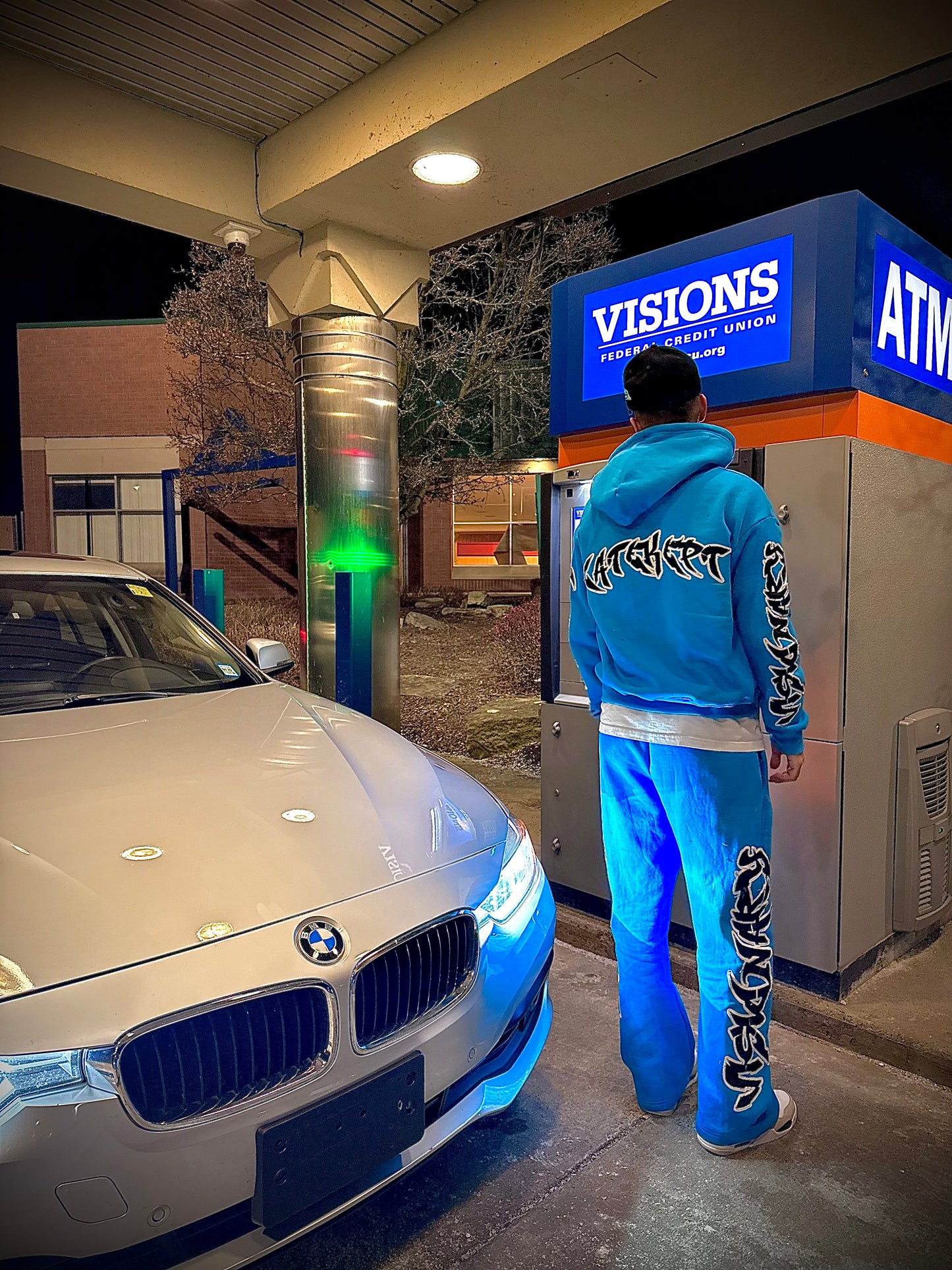 SKY BLUE “PATCHWORK” SWEATSUIT