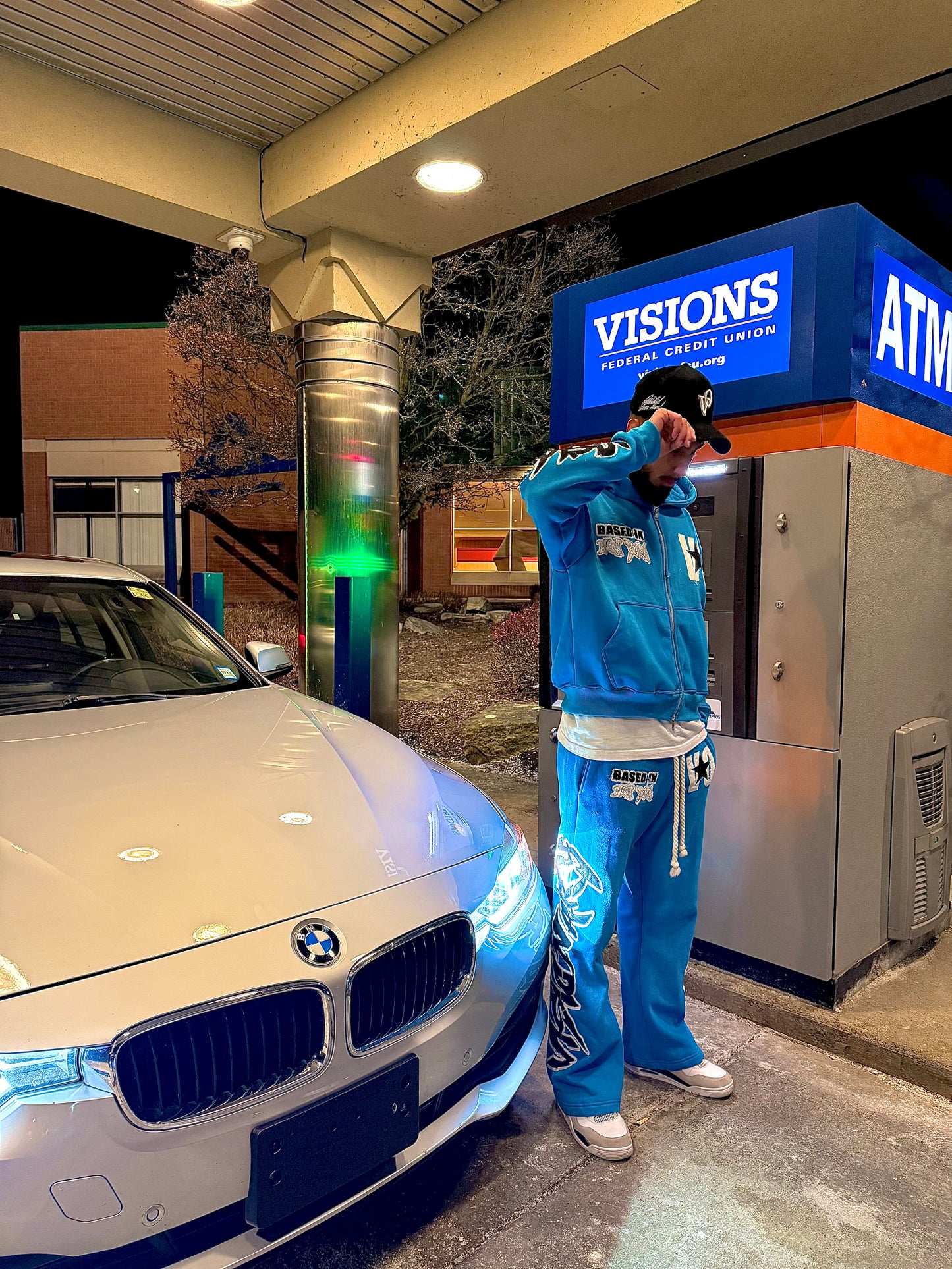SKY BLUE “PATCHWORK” SWEATSUIT