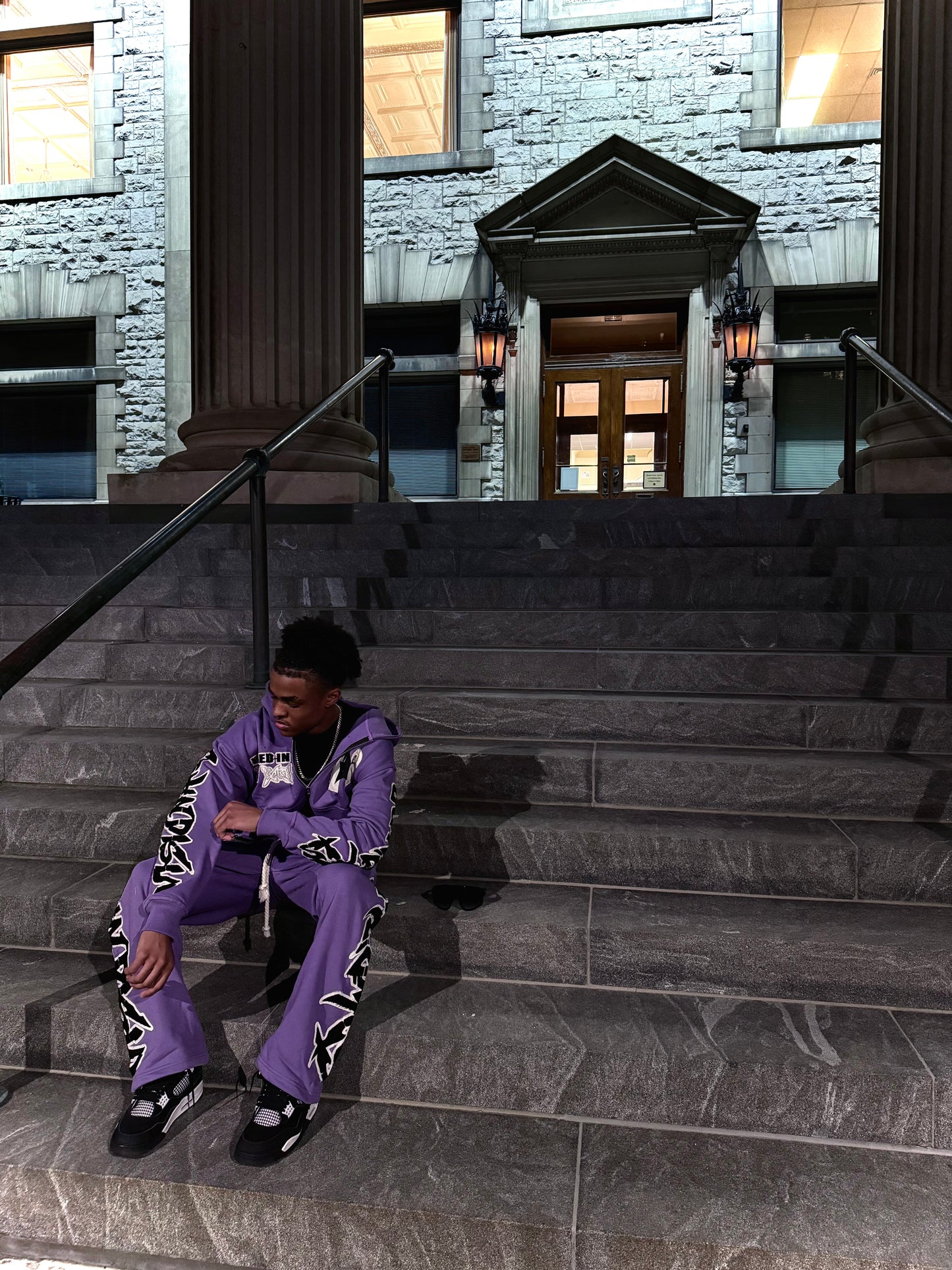 PURPLE “PATCHWORK” SWEATSUIT