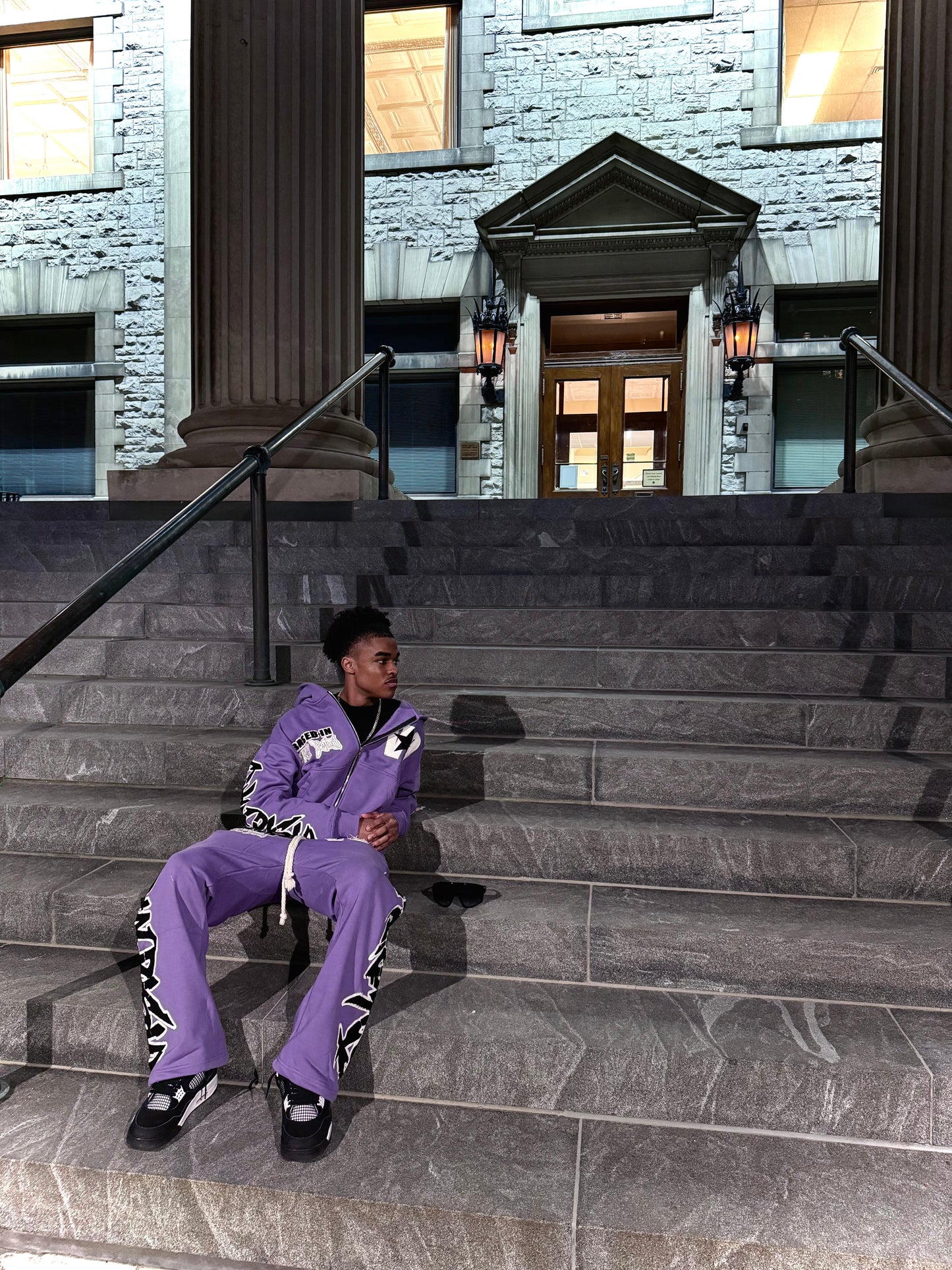 PURPLE “PATCHWORK” SWEATSUIT