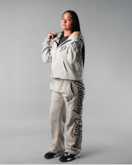 Vintage Beige ‘Cursive’ Set